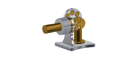 CAD-Konstruktion des Stirlingmotors